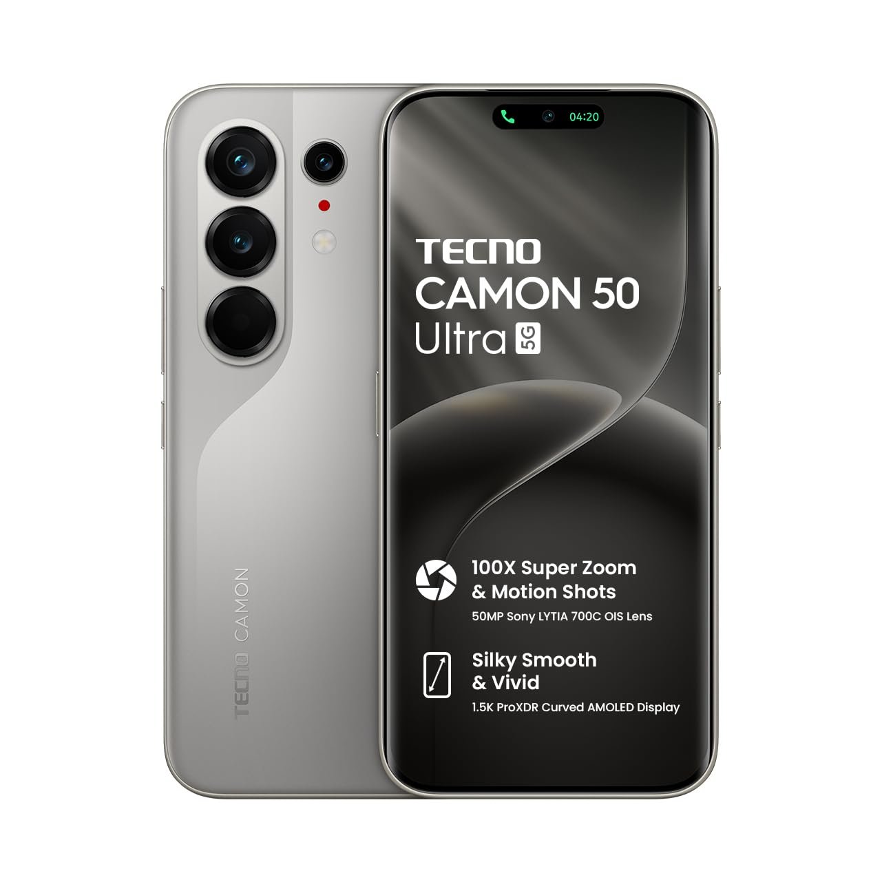 Tecno CAMON 50 Ultra 5G (Nebula Titanium, 8GB+256GB | 100X OnePlus Nord CE 5
