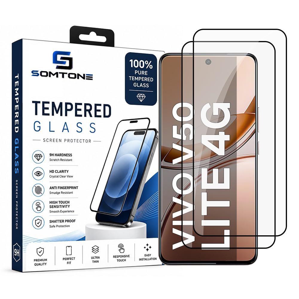 Tempered Glass Compatible with Vivo V50 Lite 4G 6.77 | Vivo V50
