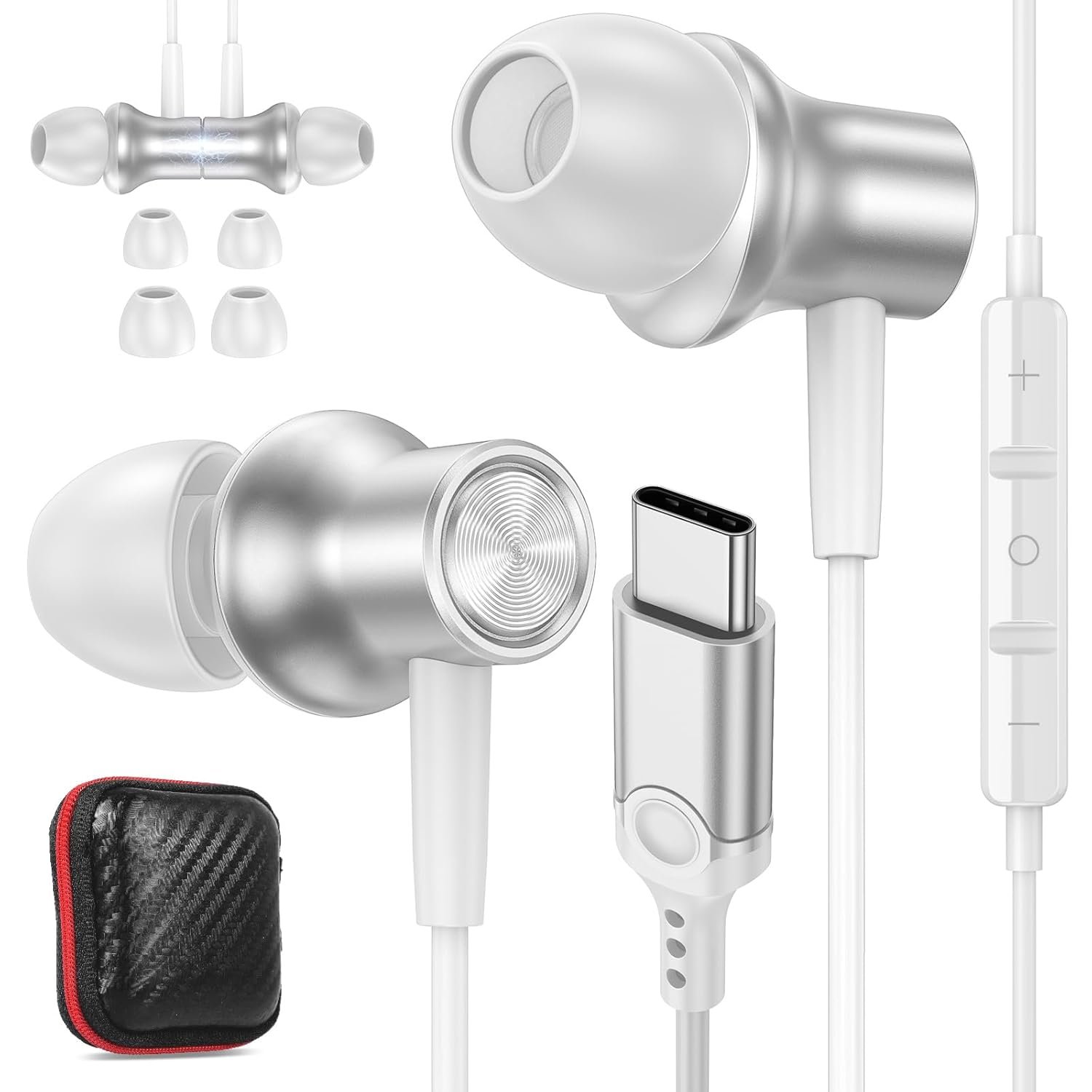 USB C Headphones for iPhone 17 Air 16 15 Pro Apple EarPods (USB-C)
