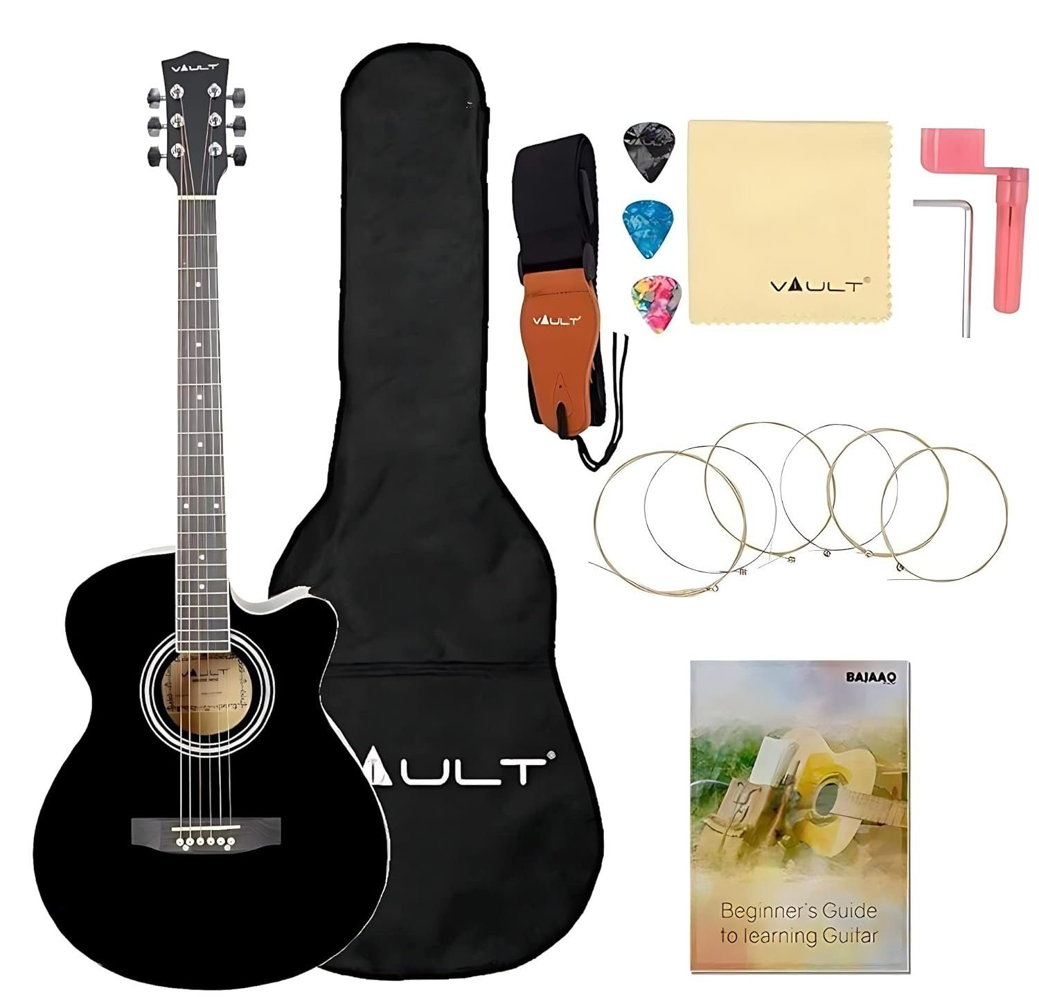 VAULT EA20 Basswood Guitar Kit With Learn To Play Ebook, RTX 4050
