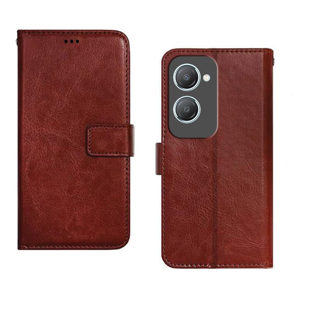 amazon basics iQOO Z9 Lite 5G Flip Cover | Card iQOO Z9 Lite 5G (Mocha Brown)