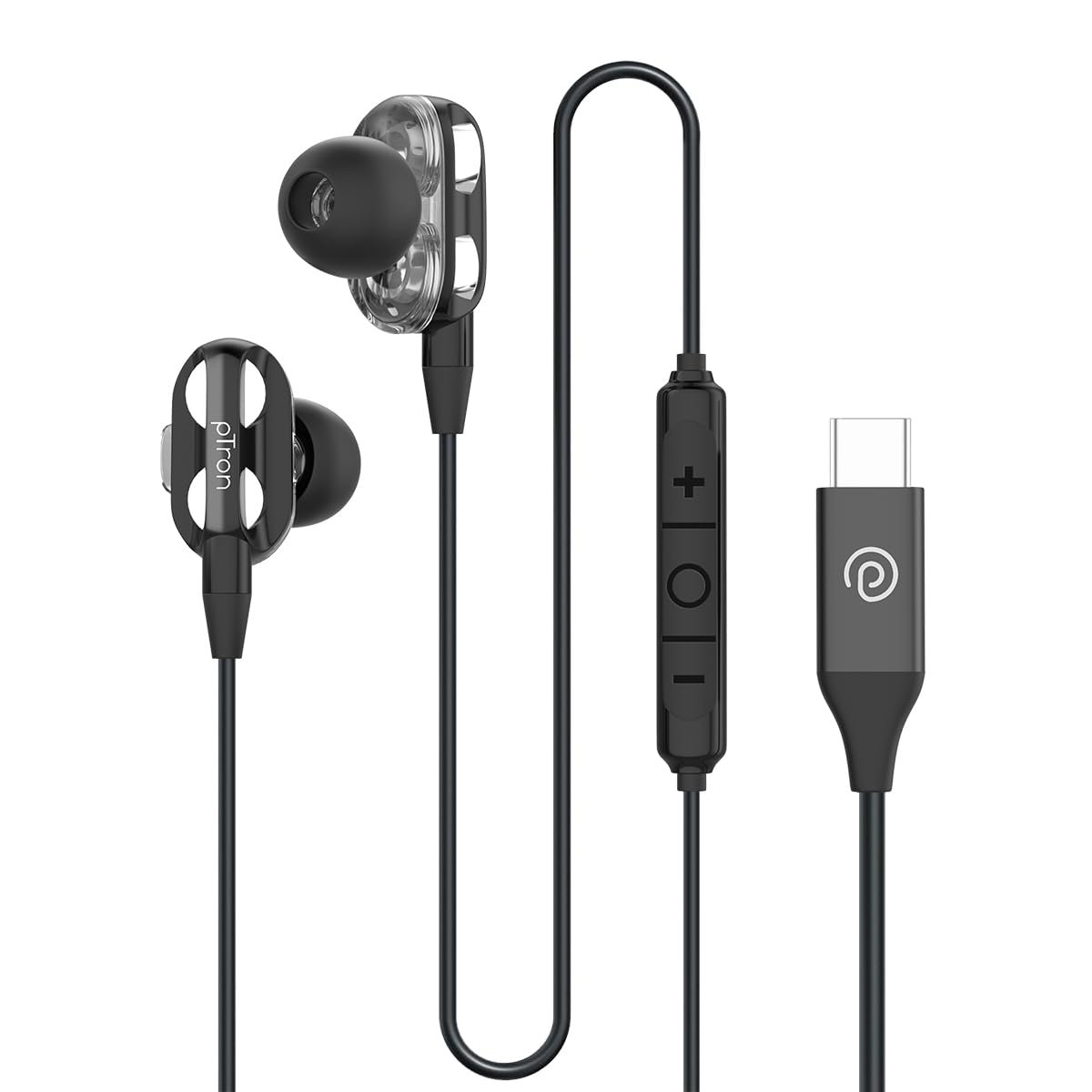 pTron Boom Play X4 Dual Driver in-Ear Type C Wired JBL C100SI