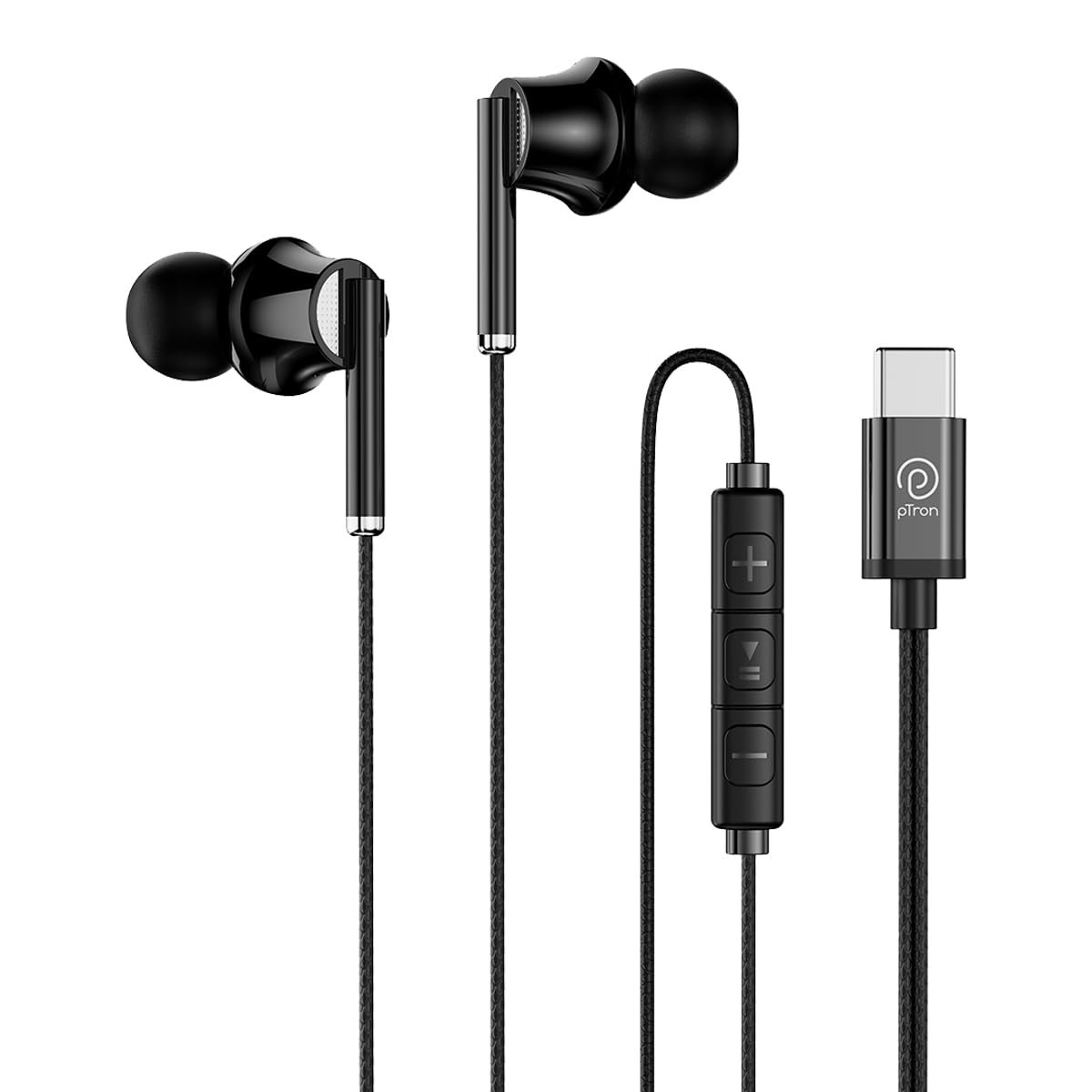 pTron Boom Play X6 in-Ear Type C Wired Earphones with JBL C100SI